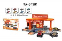 Junfa CM559-52B Парковка Junfa Заправочная станция с двумя металлическими машинками, в коробке