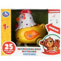 УМка 1703A127-R Музыкальная каталка Курочка, 25 песен, звуков и фраз