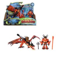 Spin Master 66621 Dragons 3 Дракон с подвижными крыльями и фигуркой викинга, Кривоклык и Сморкала