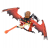 Spin Master 66621 Dragons 3 Дракон с подвижными крыльями и фигуркой викинга, Кривоклык и Сморкала