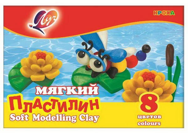 ЛУЧ 25С1551-08 Пластилин мягкий "Кроха" 8 цветов 132 гр.
