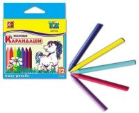 Карандаши восковые, круглые 8х90, 12 цветов