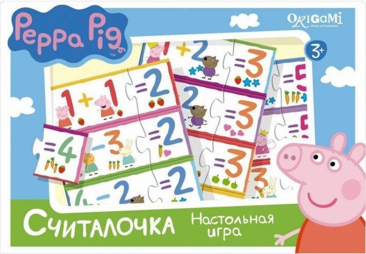 Origami 01574 Игра настольная Пазл Считалочка Свинка Пеппа