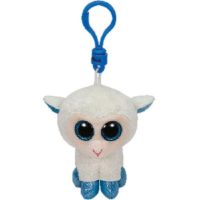 TY 36598 Beanie Boo's Брелок Овечка  (белая с голубыми копытцами), 12 см