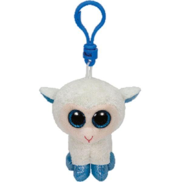 TY 36598 Beanie Boo's Брелок Овечка  (белая с голубыми копытцами), 12 см