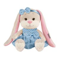Jack&amp;Lin NEW JL-267-20 Мягкая Игрушка Jack&amp;Lin, Зайка в Голубом Платьице в Черный Горошек, 20 см, в Коробке