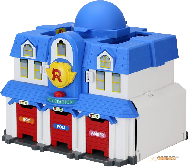 Robocar POLI 83304 Штаб-квартира 2.0 (фигурка Джин в комплекте)