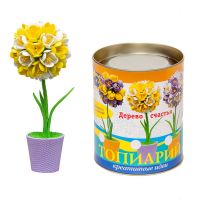 Волшебная мастерская ТПМ-08 Набор для творчества Топиарий Крокусы желтый и белый, 15 см