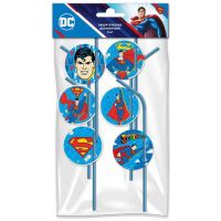ND Play 303421 Набор трубочек для коктейля ND Play Superman желтый лого, 6 шт