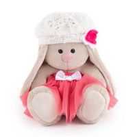 BUDI BASA SidX-355 Мягкая игрушка Зайка Ми в розовой юбке с белым беретом, 15 см