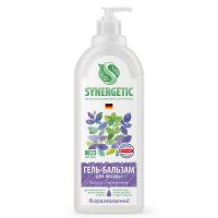 SYNERGETIC 103110 Гель для мытья посуды SYNERGETIC Гель-бальзам Базилик и свежая мята, биоразлагаемый 1л