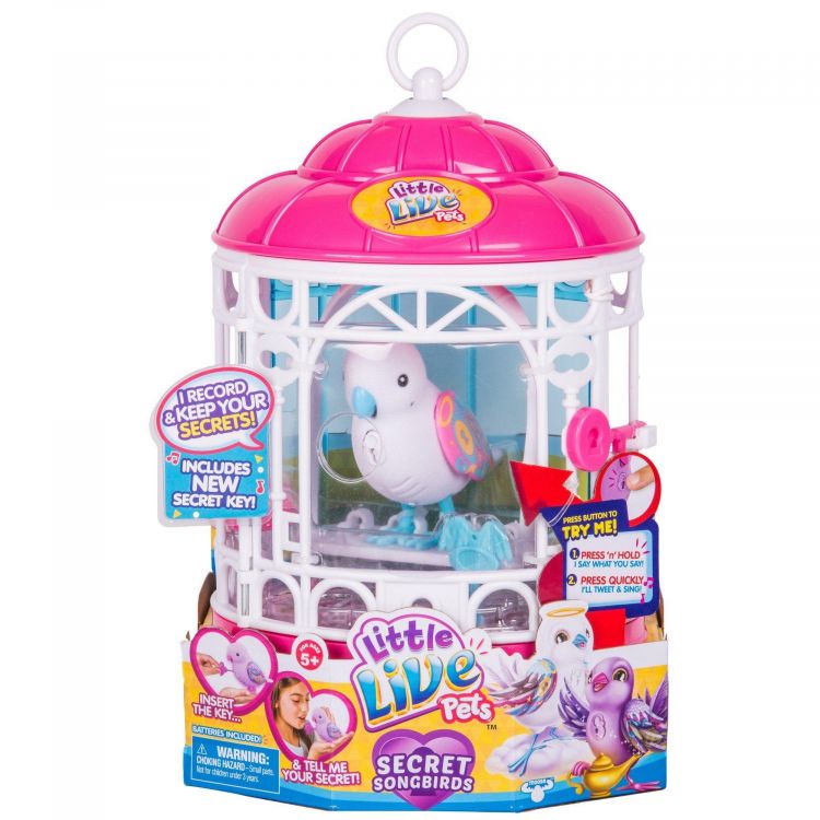 Little Live Pets S7 28399 Интерактивная птичка в клетке, белая