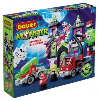 Bauer 824b Конструктор Bauer Monster blocks Большой дом с привидениями, пушкой, машиной, 3-мя охотниками