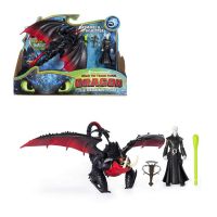 Spin Master 66621 Dragons 3 Дракон с подвижными крыльями и фигуркой викинга, Смертохват и Гриммель