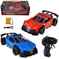 ABtoys (АБтойс) C-00475 Машинка на радиоуправлении Abtoys гоночная 2,4Ггц, резиновые колеса (синий, красный), аккумуляторный блок 1:18