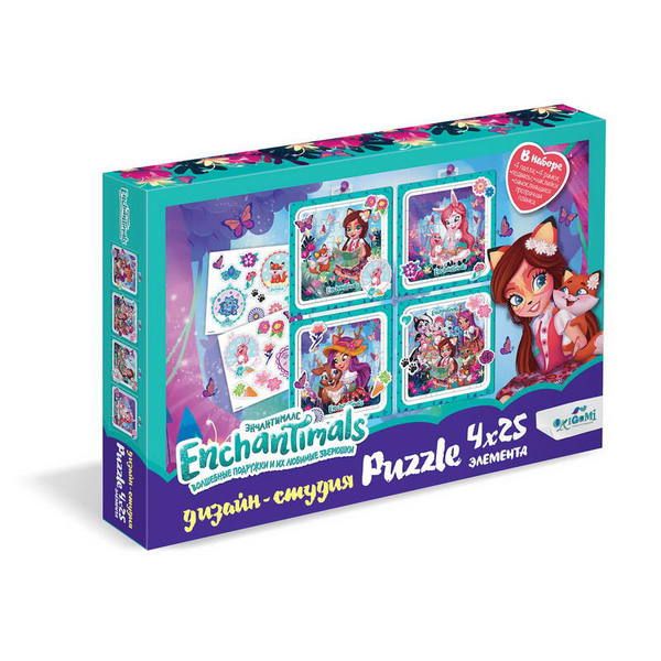 ORIGAMI 04823 Набор Дизайн-студия. Энчантималс. Полиптих 4х25. Лесные подружки.