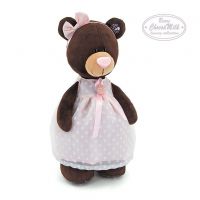 Orange Toys Мягкая игрушка Медведица Milk в светлом платье с брошью, 35 см