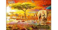 Puzzolini 7734 Пазл Адриан Честерман Закат в саванне, 1000 элементов