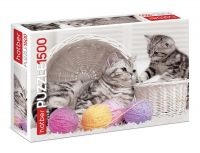 Hatber 1500ПЗ2-20994 Пазл Hatber Котята и клубочки 1500 элементов А2 формат 670х480мм