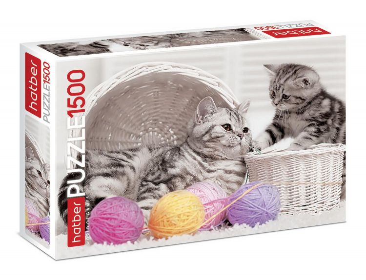Hatber 1500ПЗ2-20994 Пазл Hatber Котята и клубочки 1500 элементов А2 формат 670х480мм