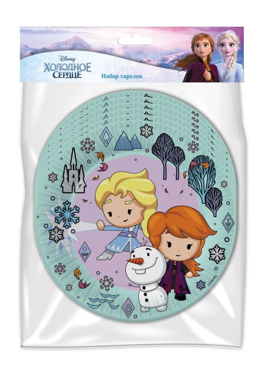 ND Play 300745 Набор бумажных тарелок ND Play Frozen 2, мятный, 180 мм 6 штук