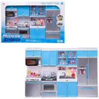 Junfa 26211B Кухня "Модерн",4в1, бело-голубая, 54х9,5х36см, со звуковыми и световыми эффектами