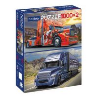 Hatber D2000ПЗ2-22147 Набор пазлов 2 в 1 "Premium" Trucs Грузовики, 1000+1000 элементов