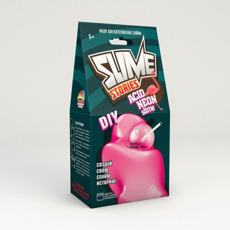 ВИСМА 919пл Набор для опытов и экспериментов ВИСМА Юный химик Slime Stories Acid neon