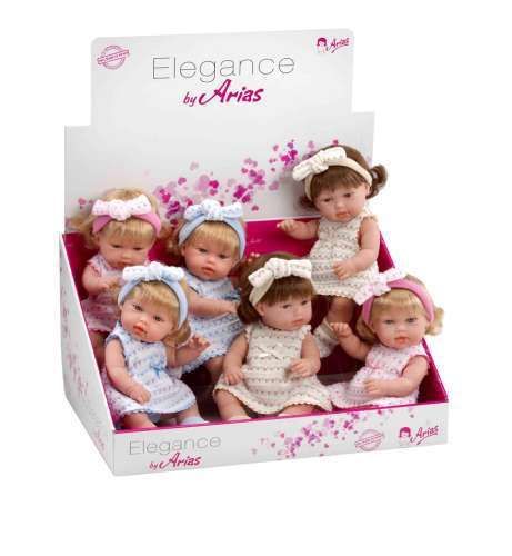 Arias Т58632 Arias ELEGANCE кукла винил.в платье,33см,6 в.,6 шт.в д-боксе,бирка