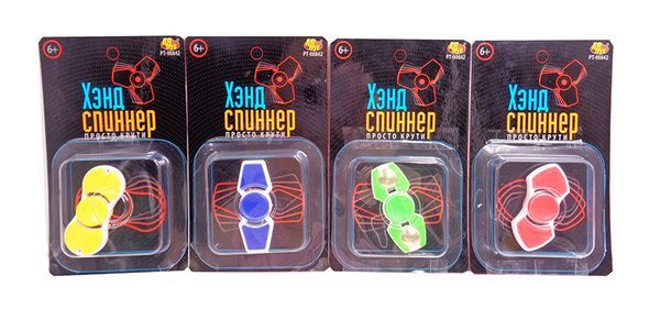 ABtoys PT-00842 Спиннер прямоугольный, пластиковый, в ассортименте 4 вида