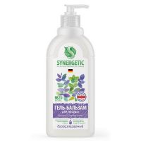 SYNERGETIC 103059 Гель для мытья посуды SYNERGETIC Гель-бальзам Базилик и свежая мята, биоразлагаемый 500мл