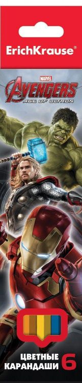 Карандаши цветные ErichKrause 6цветов Мстители-2
