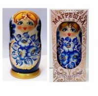 МАТРЁШКА М05140404К Матрешка 5 в 1 средняя (Гжель, Эскиз 04) в подарочной упаковке
