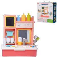 ABtoys (АБтойс) PT-01558 Игровой центр ABtoys Помогаю Маме Доброе утро: раковина на батарейках, зеркало, игровые предметы, розовый
