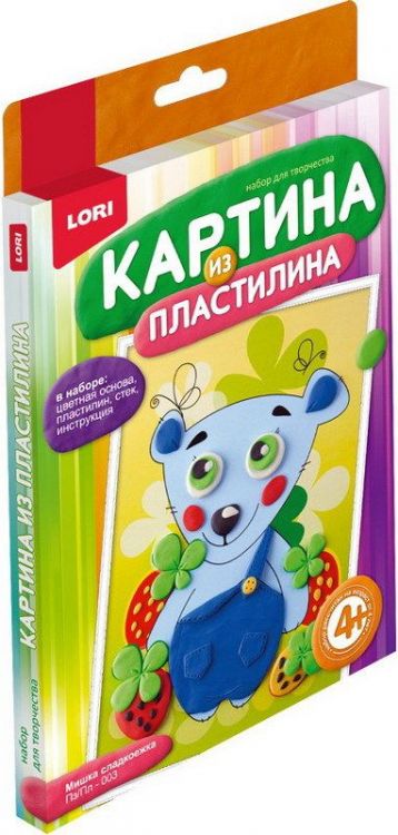 ЛОРИ Пз-Пл-003 Картина из пластилина "Мишка сладкоежка"