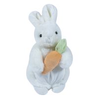 Мягкая игрушка Зайка Милла с морковкой, белая, 25 см