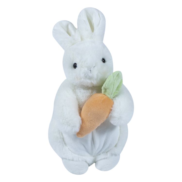 Мягкая игрушка Зайка Милла с морковкой, белая, 25 см