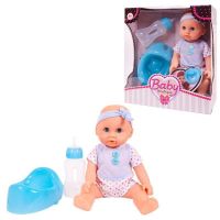 ABtoys PT-01003 Кукла-пупс BabyBoutique, пьет и писает, голубая, 25 см