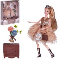 ABtoys (АБтойс) PT-01617 Кукла ABtoys "Amelia. Современный шик" с диадемой в золотом платье с пышной юбкой, светлые волосы 30см