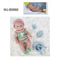 Junfa WJ-B9966 Пупс JUNFA Pure Baby 30см в зеленых кофточке, шортиках, шапочке и носочках, с аксессуарами