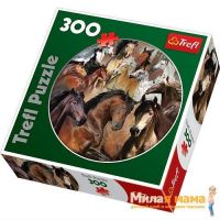 Trefl 39043 Пазл Круглый Лошади, 300 деталей