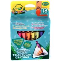 Crayola 52-016 Набор смываемых треугольных восковых мелков, 16 шт.