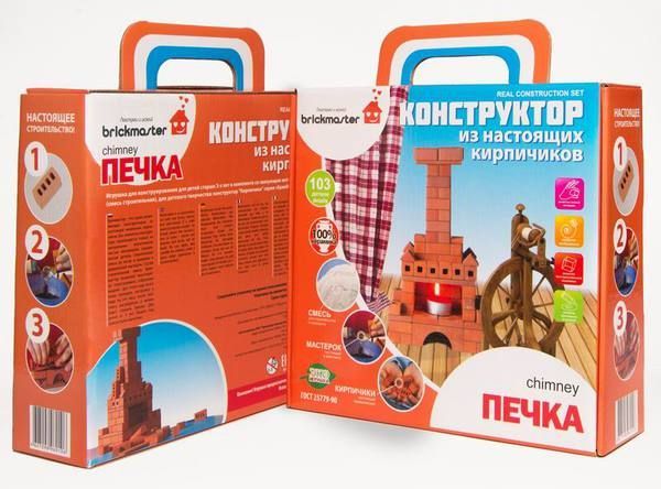 Конструктор "ПЕЧКА" из настоящих кирпичиков (103 детали)