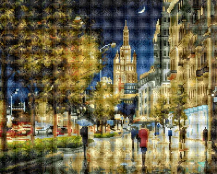 Белоснежка 521-ST-S Набор для творчества Белоснежка алмазная мозайка на раме "Вечерний свет Садового кольца" 40 на 50 см