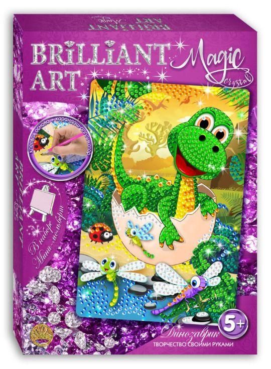 Лапландия 64535 Мозаика со стразами Magic Crystal Динозаврик.