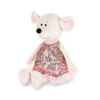 Maxitoys MT-MRT021918-21 Luxury Мягкая игрушка Мышка Мила в розовом платье, 21 см