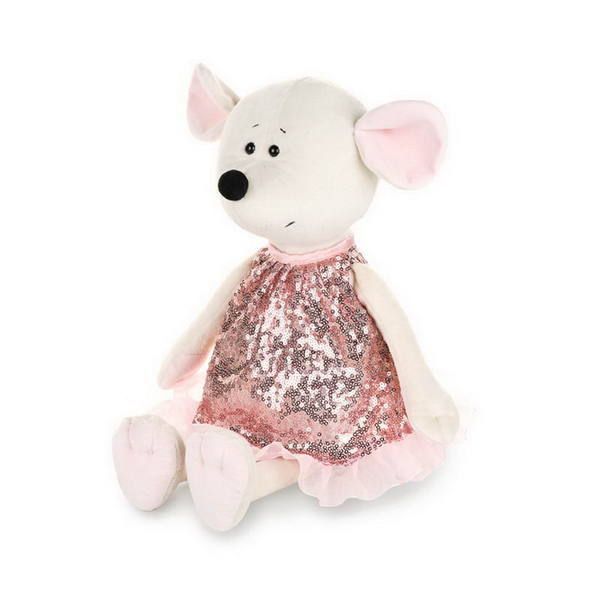 Maxitoys MT-MRT021918-21 Luxury Мягкая игрушка Мышка Мила в розовом платье, 21 см