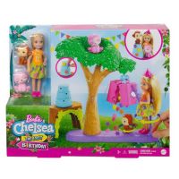 Mattel GTM84 Игровой набор Mattel Barbie Челси в Джунглях с куклой блондинкой, щенками и аксессуарами для игры в футбол