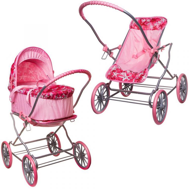 ABtoys (АБтойс) K0118 Коляска для куклы ABtoys трансформер прогулочная, со съемной люлькой, (принт "звездочки") ABtoys (АБтойс) K0118 Коляска для куклы ABtoys трансформер прогулочная, со съемной люлькой, (принт "звездочки")