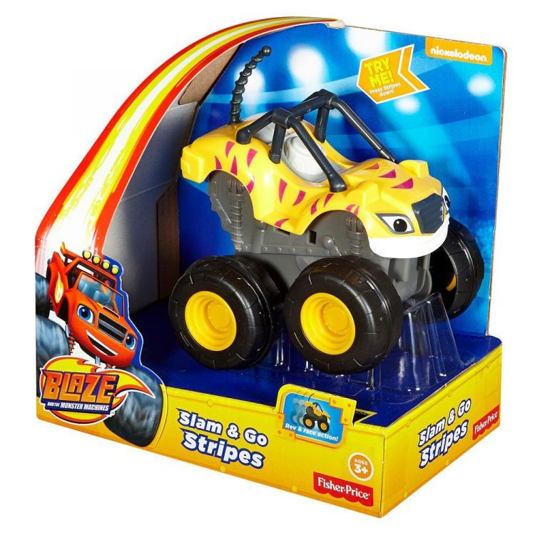 Fisher Price CGK25 Вспыш и его друзья  Инерционные машинки Slam and Go Stripes